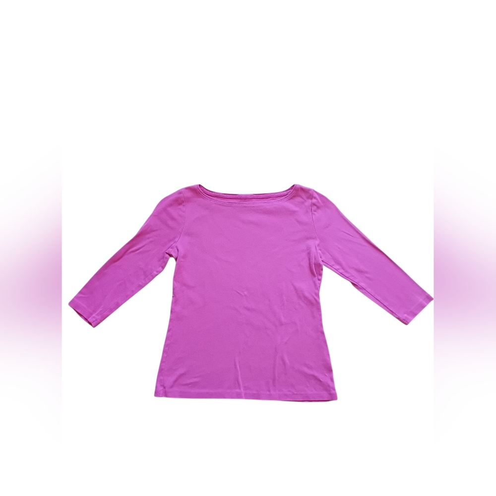 Talbots Women's Magenta 3/4 Length Sleeve Tee Size Petite/Small